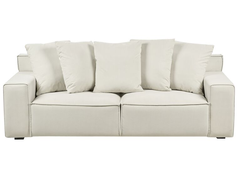 3-istuttava sohva sametti luonnonvalkoinen VISKAN_903469