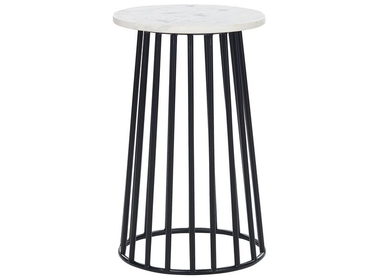 Odkládací stolek s mramorovou deskou bílý/černý TAREE_853887
