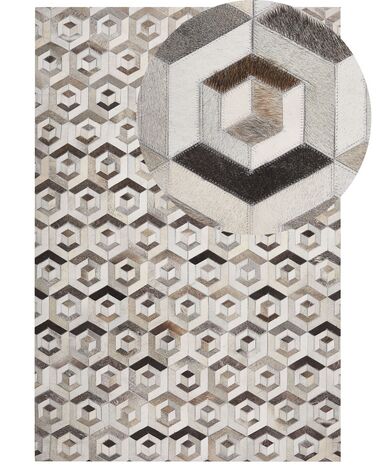 Vloerkleed patchwork bruin/beige 160 x 230 cm TAVAK
