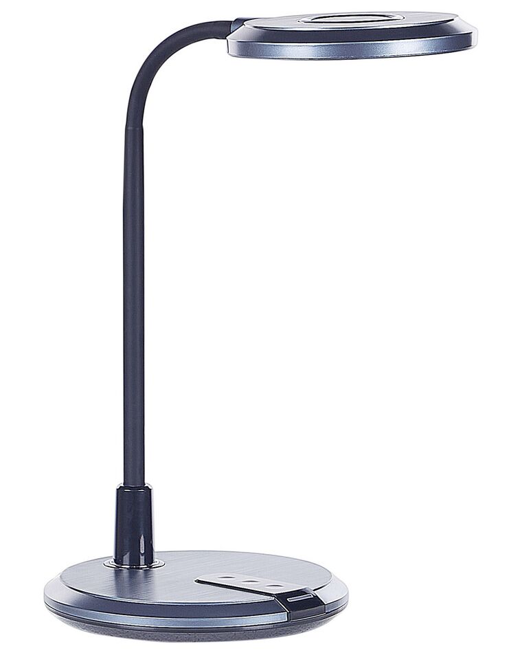 Schreibtischlampe LED silber / schwarz 43 cm rund COLUMBA_853938