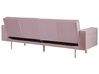 Velvet Sofa Bed Pink VISNES_730086