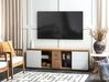 Móvel de TV com 2 gavetas e 1 porta em madeira clara e branco FARADA_828696