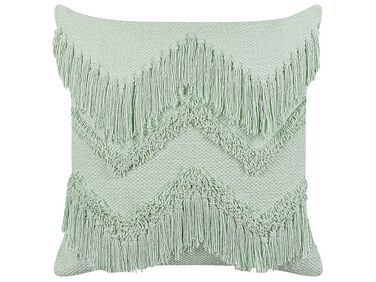 Cotton Cushion with Tassels 45 x 45 cm Light Green BACOPA