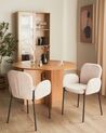 Set of 2 Fabric Dining Chairs Beige ALBEE_908153