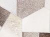 Kožený koberec 140 x 200 cm sivá/béžová VARTO_780596