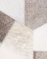 Tapis patchwork en cuir gris et beige 140 x 200 cm VARTO_780596