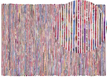 Teppich Baumwolle bunt-weiß 160 x 230 cm abstraktes Muster Kurzflor BARTIN