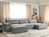 Left Hand 3 Seater Modular Fabric Corner Sofa with Ottoman Grey HELLNAR_911995