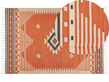 Bavlnený kelímový koberec 200 x 300 cm oranžový GAVAR