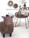 Faux Leather Animal Stool Dark Brown HORSE_828334
