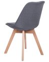 Conjunto de 2 sillas de comedor de poliéster gris grafito/madera clara DAKOTA II_728823