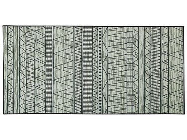 Vloerkleed polyester zwart/grijs 80 x 150 cm KEBAN