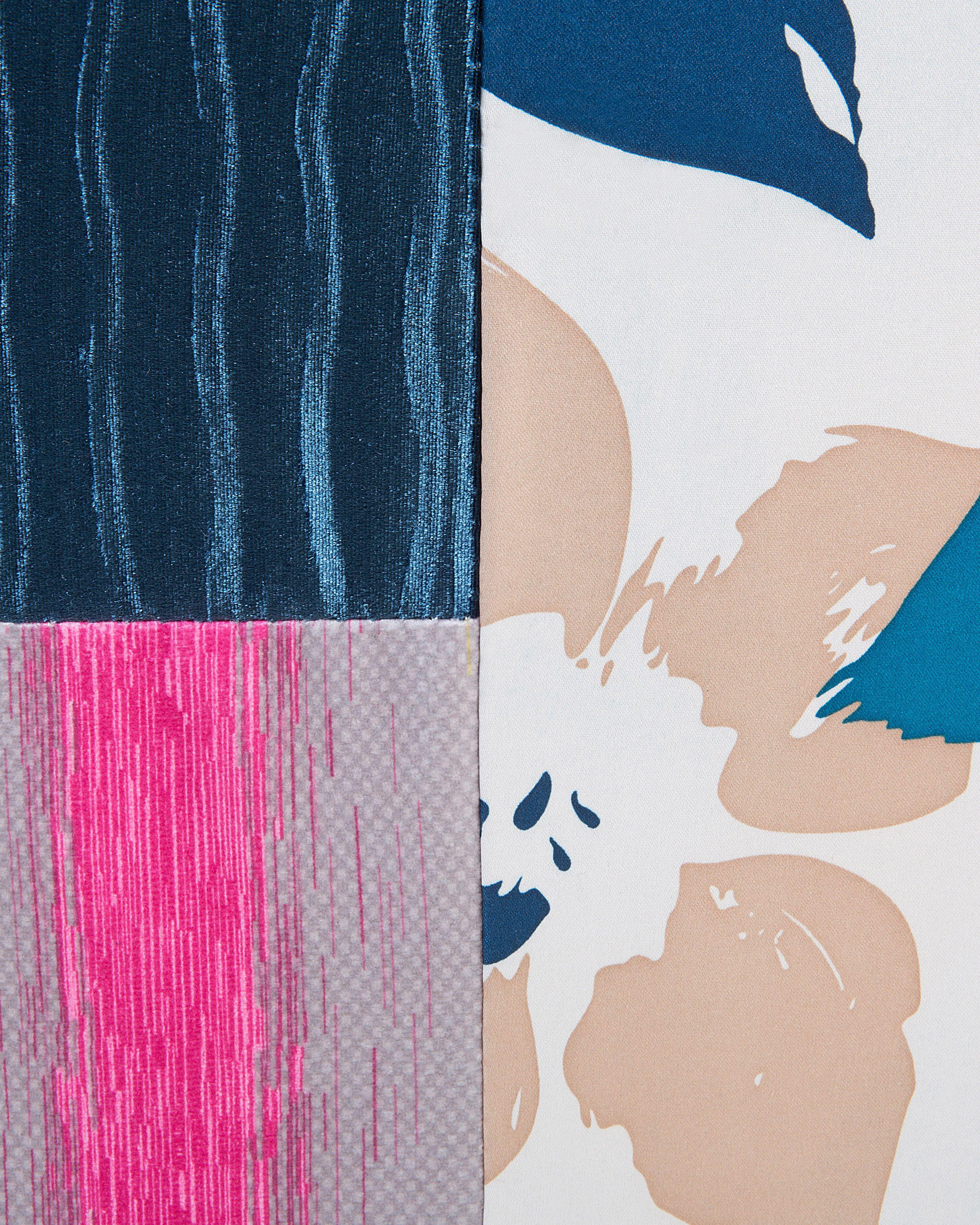 Fotel patchwork niebieski MANDAL