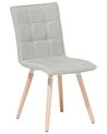 	Conjunto de 2 sillas de comedor de poliéster gris claro/madera clara BROOKLYN_743936