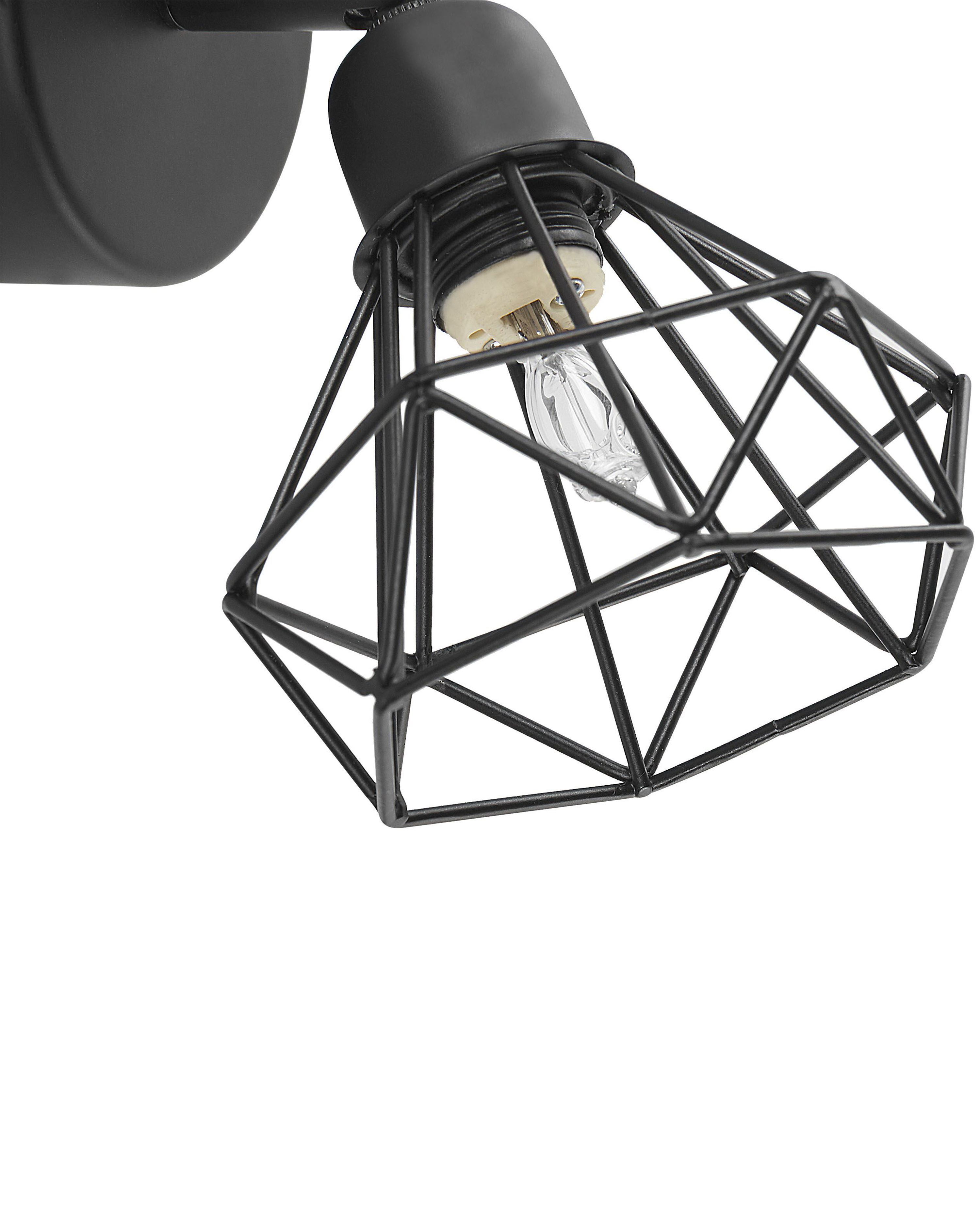 Set of 2 Metal Spotlight Lamps Black ERMA_795889
