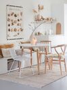 Mesa de jantar branca com pernas de madeira ⌀ 90 cm BOVIO_813890