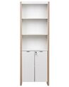 Bookcase with Locker Light Wood with White JOHNSON_885253