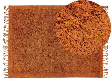 Dywan shaggy bawełniany 140 x 200 cm pomarańczowy BITLIS