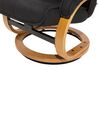 Recliner Chair with Footstool Black HERO_700630