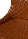 Conjunto de 2 sillas de comedor de piel sintética marrón dorado/negro SOLANO_703320