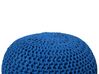 Cotton Knitted Pouffe 50 x 35 cm Navy Blue CONRAD_813949