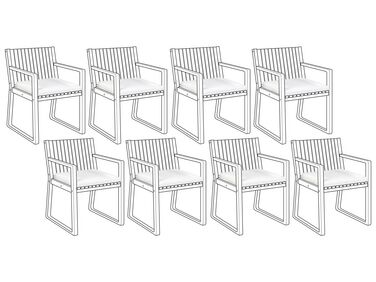 Set of 8 Outdoor Seat Pad Cushions White SASSARI
