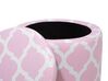 Storage Footstool Pink and White TUNICA_685041