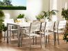 Trädgårdsmöbelset av bord och 6 stolar vit VERNIO_539281
