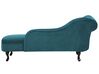 Modro-zelená pohodlná sametová lenoška Chesterfield - levá NIMES_805908