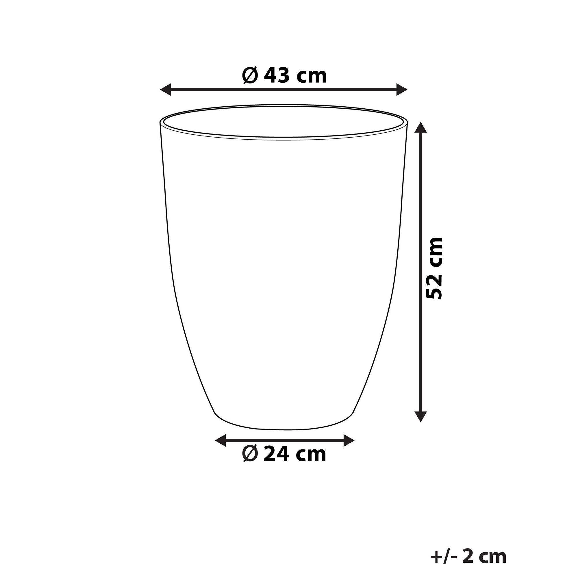 Doniczka okrągła 43 x 43 x 52 cm złamana biel CROTON