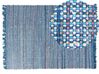 Tappeto blu marino rettangolare in cotone fatto a mano - 140x200cm - BESNI_530826