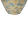Decoratieve vaas goud/turquoise keramiek NIDA_742396