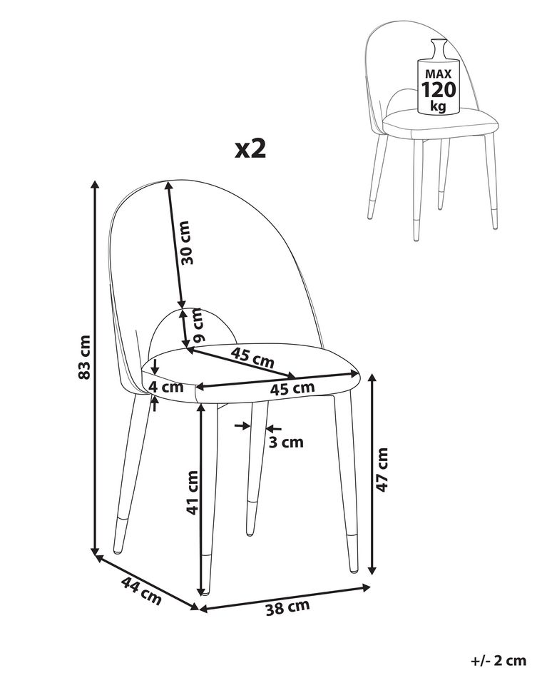Set of 2 Velvet Dining Chairs Grey MAGALIA Beliani.co.uk