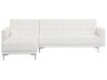 Right Hand Faux Leather Corner Sofa White ABERDEEN _739618