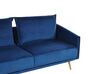 3-Sitzer Sofa Samtstoff dunkelblau mit goldenen Beinen MAURA_789036
