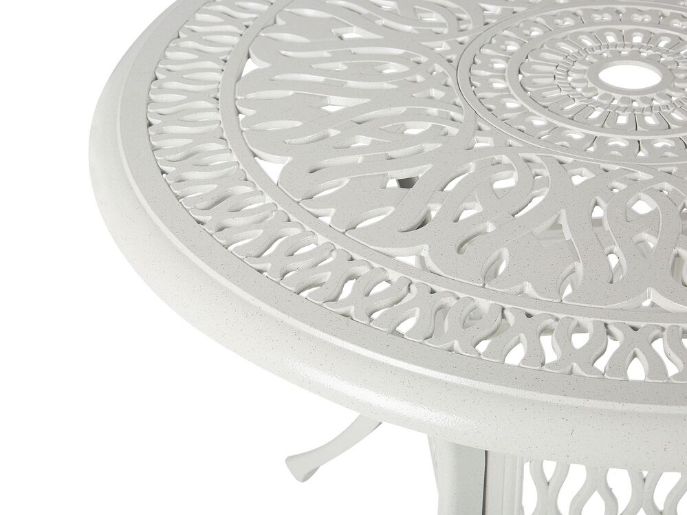 Gartentisch weiss Aluminium ⌀ 90 cm ANCONA Beliani.ch
