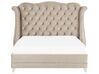 Lit double en velours gris 140 x 200 cm FLAYAT Lit double en velours gris 140 x 200 cm FLAYAT