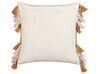 Tufted Cotton Cushion with Tassels 45 x 45 cm Multicolour LABLAB_838662