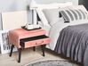 Nachttisch rosa Cord Koffer-Design EUROSTAR_773652