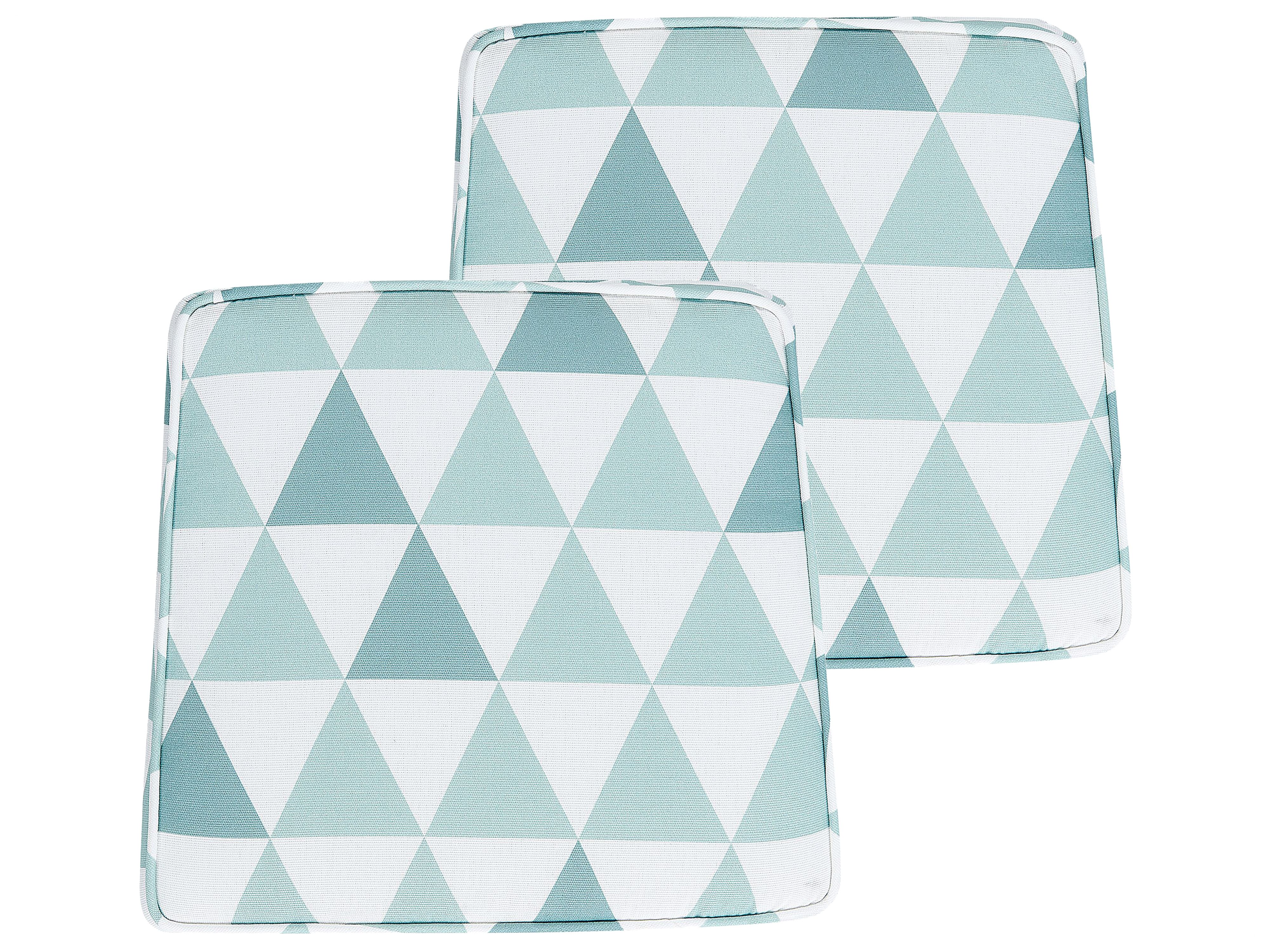Sitzkissen F r Stuhl TERNI 2er Set Dreiecke Blau Wei 37 X 34 X 5 Cm Sitzkissen f r stuhl terni 2er set dreiecke blau wei 37 x 34 x 5 cm