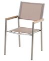Conjunto de 2 cadeiras de jardim em metal e tela creme GROSSETO_868112
