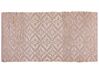 Teppich Baumwolle beige / rosa geometrisches Muster 80 x 150 cm Kurzflor GERZE_853491