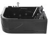 Whirlpool Badewanne schwarz Eckmodell mit LED 170 x 119 cm links BAYAMO_821077