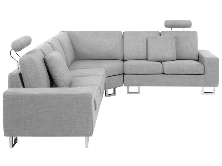 Left Hand Corner Fabric Sofa Light Grey STOCKHOLM Beliani.co.uk