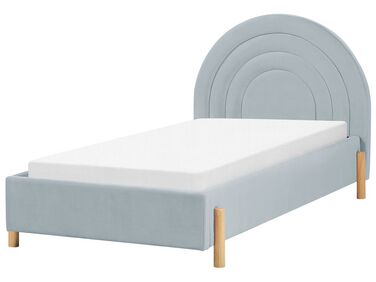 Łóżko welurowe 90 x 200 cm jasnoniebieskie ANET
