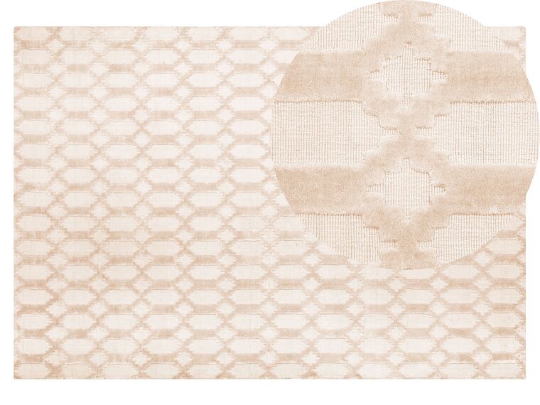 Teppich beige 140 x 200 cm Kurzflor CIZRE_750521