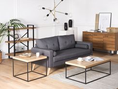 Sohvapöytä vaalea puu/musta DELANO