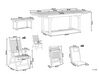 Gartenmöbel Set Akazienholz 6-Sitzer rechteckig Auflagen cremeweiß JAVA_803665