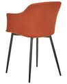 Set of 2 Fabric Dining Chairs Orange ELIM_883810