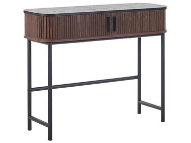 Tavolino consolle legno scuro e nero 100 X 35 cm JOSE